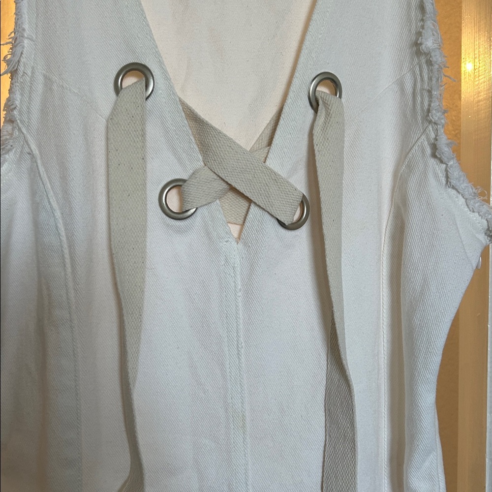 Sage Cream Lace-Up Mini Dress - Picture 4 of 4